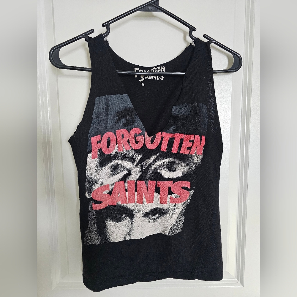 Forgotten Saints LA Black Cut Muscle Tee Sz Sm